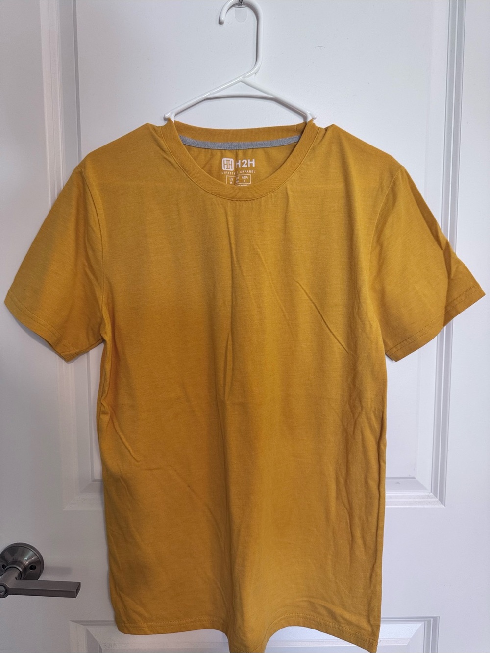 Men's Mustard Short Sleeve Crew Neck T-Shirt